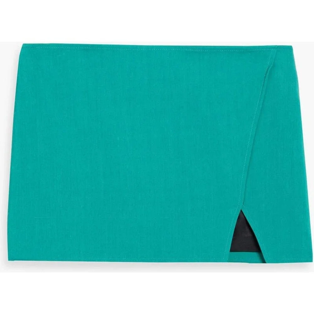 A.L.C NWT Rylee Jade‎ Crepe Faux Wrap Notched Hem Mini Skirt Size 4 MSRP $395